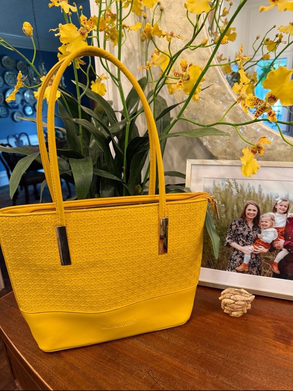 Montana West Yellow Textured Tote Shoulder Bag